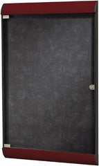 Ghent - 42.13" Wide x 27-3/4" High Enclosed Cork Bulletin Board - Vinyl, Stone (Color) - Americas Industrial Supply