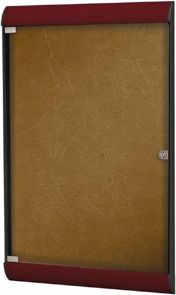 Ghent - 42.13" Wide x 27-3/4" High Enclosed Cork Bulletin Board - Vinyl, Navy Blue - Americas Industrial Supply