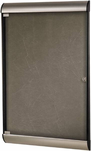 Ghent - 59.13" Wide x 36" High Enclosed Cork Bulletin Board - Natural Cork, Aluminum Frame - Americas Industrial Supply