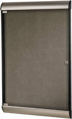 Ghent - 59.13" Wide x 36" High Enclosed Cork Bulletin Board - Natural Cork, Aluminum Frame - Americas Industrial Supply