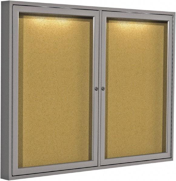 Ghent - 96-1/2" Wide x 48-1/2" High Open Cork Bulletin Board - Rubber, Tan Speckled - Americas Industrial Supply