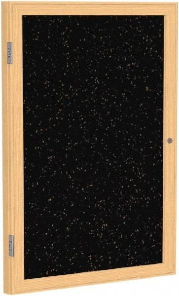 Ghent - 36" Wide x 30" High Enclosed Cork Bulletin Board - Rubber, Tan Speckled - Americas Industrial Supply