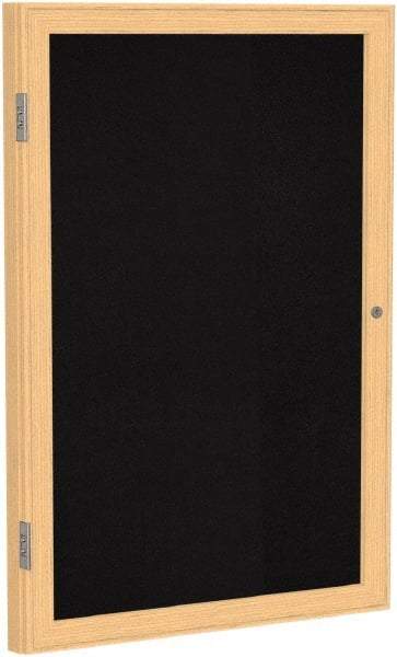 Ghent - 24" Wide x 36" High Enclosed Cork Bulletin Board - Rubber, Black - Americas Industrial Supply