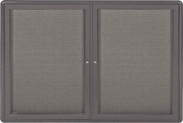 Ghent - 34" Wide x 24" High Enclosed Cork Bulletin Board - Fabric Covered, Black - Americas Industrial Supply