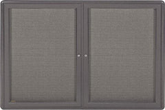 Ghent - 34" Wide x 24" High Enclosed Cork Bulletin Board - Fabric Covered, Black - Americas Industrial Supply