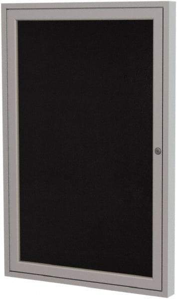 Ghent - 36" Wide x 30" High Enclosed Cork Bulletin Board - Rubber, Black - Americas Industrial Supply