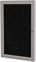 Ghent - 36" Wide x 24" High Enclosed Cork Bulletin Board - Rubber, Tan Speckled - Americas Industrial Supply