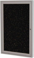 Ghent - 24" Wide x 18" High Enclosed Cork Bulletin Board - Rubber, Tan Speckled - Americas Industrial Supply