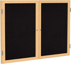 Ghent - 48" Wide x 36" High Enclosed Cork Bulletin Board - Rubber, Black - Americas Industrial Supply