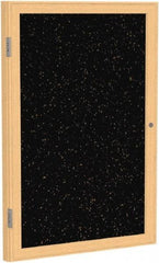 Ghent - 24" Wide x 18" High Enclosed Cork Bulletin Board - Rubber, Tan Speckled - Americas Industrial Supply