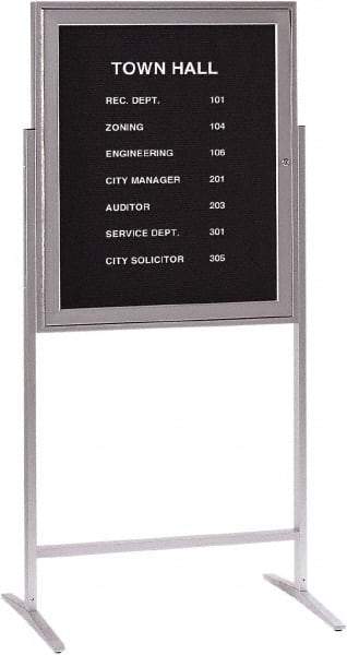 Ghent - 1 Door, 30 Inch Wide x 36 Inch High, Acrylic Enclosed Letter Board - Silver Satin - Americas Industrial Supply