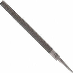 Anglo American - 12" Long, Smooth Cut, Half Round American-Pattern File - Double Cut, 0.32" Overall Thickness, Tang - Americas Industrial Supply