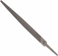 Anglo American - 4" Long, Smooth Cut, Warding American-Pattern File - Double Cut, 0.06" Overall Thickness, Tang - Americas Industrial Supply