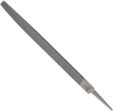 Anglo American - 8" Long, Smooth Cut, Triangle American-Pattern File - Double Cut, 0.55" Overall Thickness, Tang - Americas Industrial Supply