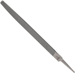 Anglo American - 6" Long, Smooth Cut, Triangle American-Pattern File - Double Cut, 0.39" Overall Thickness, Tang - Americas Industrial Supply