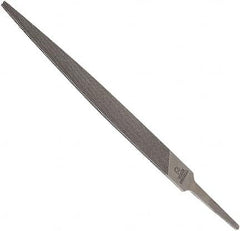 Anglo American - 8" Long, Smooth Cut, Warding American-Pattern File - Double Cut, 0.1" Overall Thickness, Tang - Americas Industrial Supply