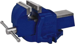 Irwin - 3" Jaw Width, 3-3/4" Opening Capacity, 1-7/8" Throat Depth, Steel Stationary Bench Vise - Bolt Down Base Attachment - Americas Industrial Supply