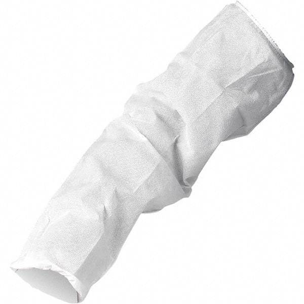 KleenGuard - Size Universal, White Polypropylene Disposable Sleeve - 18" Long Sleeve, Elastic Straps at Top - Americas Industrial Supply