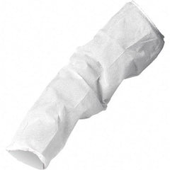 KleenGuard - Size Universal, White Polypropylene Disposable Sleeve - 18" Long Sleeve, Elastic Straps at Top - Americas Industrial Supply