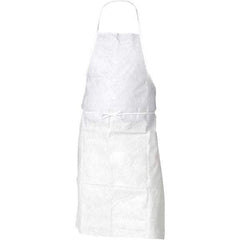 KleenGuard - 28" Wide x 36" Long Bib Apron - Spunbound, White, Resists Dry Particles - Americas Industrial Supply