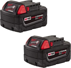 Milwaukee Tool - 18 Volt Lithium-Ion Power Tool Battery - 5 Ahr Capacity, 110 min Charge Time, Series RED LITHIUM - Americas Industrial Supply