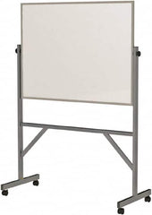 Ghent - 72" High x 53" Wide Reversible Dry Erase Board - Porcelain, 20" Deep, Includes Eraser & 4 Markers - Americas Industrial Supply