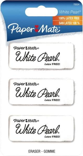 Paper Mate - Rectangle Rubber Eraser - White - Americas Industrial Supply