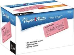 Paper Mate - Rectangle Rubber Eraser - Pink - Americas Industrial Supply