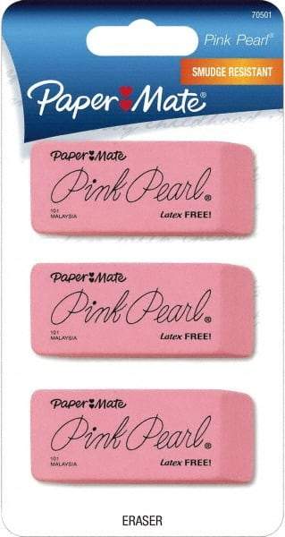 Paper Mate - Rectangle Rubber Eraser - Pink - Americas Industrial Supply