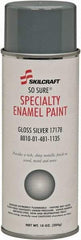 Ability One - Aluminum (Color), Gloss, Enamel Spray Paint - 12 to 15 Sq Ft per Can, 16 oz Container, Use on Masonry - Americas Industrial Supply