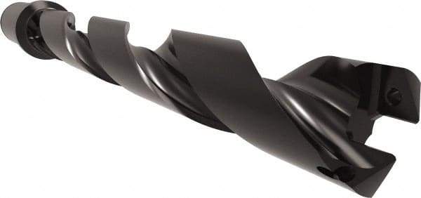Allied Machine and Engineering - Series 29, 29 to 32mm Diam, 1-1/4" Diam Straight Shank with Flange, Helical Flute Spade Drill - 8-13/16" Max Depth, 10-27/64" Body Length, 12-45/64" OAL, Standard Length, Through Coolant - Americas Industrial Supply