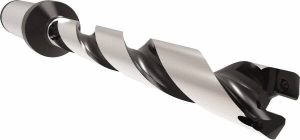 Allied Machine and Engineering - Series 11, 11 to 11.99mm Diam, 16mm Diam Straight Shank with Flange, Helical Flute Spade Drill - 83.9mm Max Depth, 110.6mm Body Length, 158.6mm OAL, Standard Length, Through Coolant - Americas Industrial Supply