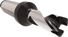 Allied Machine and Engineering - Series 11, 11 to 11.99mm Diam, 16mm Diam Straight Shank with Flange, Helical Flute Spade Drill - 16mm Max Depth, 42.6mm Body Length, 90.7mm OAL, Short Length, Through Coolant - Americas Industrial Supply