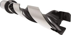 Allied Machine and Engineering - Series 24, 24 to 25.99mm Diam, 25mm Diam Straight Shank with Flange, Helical Flute Spade Drill - 129.9mm Max Depth, 165.8mm Body Length, 221.8mm OAL, Standard Length, Through Coolant - Americas Industrial Supply