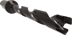 Allied Machine and Engineering - Series 11, 11 to 12mm Diam, 5/8" Diam Straight Shank with Flange, Helical Flute Spade Drill - 3-19/64" Max Depth, 4-11/32" Body Length, 6-7/32" OAL, Standard Length, Through Coolant - Americas Industrial Supply
