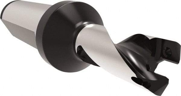 Allied Machine and Engineering - Series 12, 12 to 12.99mm Diam, 20mm Diam Straight Shank with Flange, Helical Flute Spade Drill - 16mm Max Depth, 43.2mm Body Length, 93.2mm OAL, Short Length, Through Coolant - Americas Industrial Supply