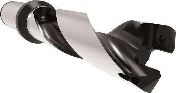 Allied Machine and Engineering - Series 24, 24 to 25.99mm Diam, 25mm Diam Straight Shank with Flange, Helical Flute Spade Drill - 78mm Max Depth, 113.8mm Body Length, 169.8mm OAL, Standard Length, Through Coolant - Americas Industrial Supply