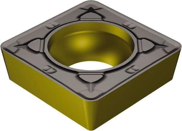 Sandvik Coromant - SCMT432 KR Grade 3225 Carbide Turning Insert - TiCN/AI2O3/TiN Finish, 90° Square, 1/2" Inscr Circle, 3/16" Thick, 1/32" Corner Radius - Americas Industrial Supply