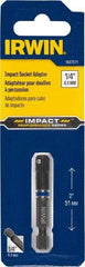 Irwin - 1/4" Square Size Hex to Square Adapter - 1/4" Hex Drive, 2" OAL - Americas Industrial Supply