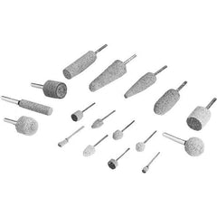 3M - 3/8" Head Diam x 3/4" Thickness, B52, Pointed End, Silicon Carbide Mounted Point - Gray, Fine Grade, 45,300 RPM - Americas Industrial Supply