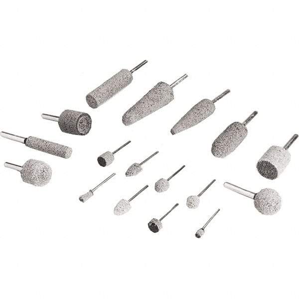 3M - 7/8" Head Diam x 2" Thickness, A11, Pointed Tree End, Silicon Carbide Mounted Point - Gray, Fine Grade, 19,860 RPM - Americas Industrial Supply