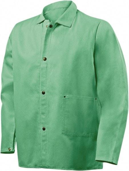 Steiner - Size 6XL Flame Resistant/Retardant Jacket - Green, Cotton, Snaps Closure - Americas Industrial Supply
