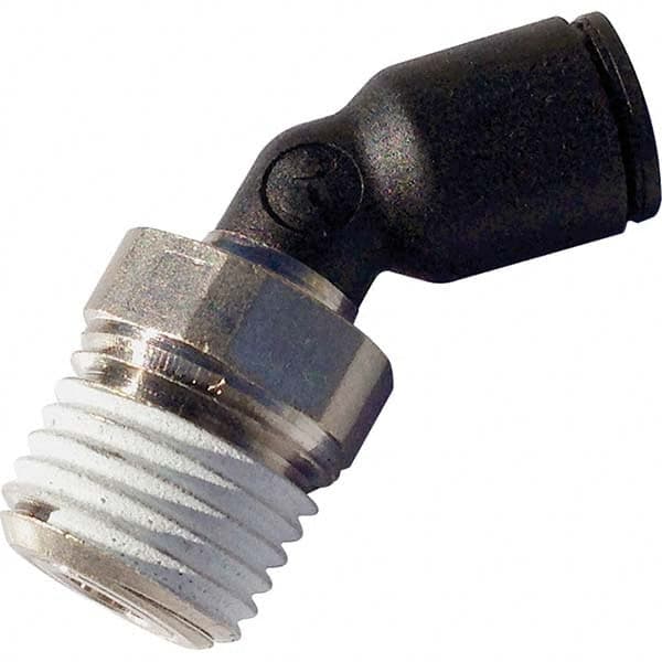 Legris - Plastic Push-To-Connect Tube Fittings Type: Male Elbow 45 Degree Tube Outside Diameter (Inch): 1/8 - Americas Industrial Supply