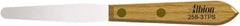 Albion Engineering - 3/8" Wide Spring Blade Stainless Steel Spatula - Flexible, Straight Hardwood Handle, 4" OAL - Americas Industrial Supply