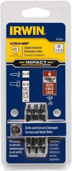 Irwin - 3 Piece Bolt Extractor Set - Clam Shell - Americas Industrial Supply