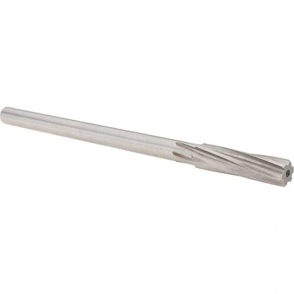 Alvord Polk - 13mm High Speed Steel 6 Flute Chucking Reamer - Spiral Flute, 0.4355" Straight Shank, 2" Flute Length, 8" OAL - Americas Industrial Supply