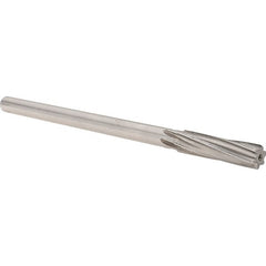Alvord Polk - 1/2" High Speed Steel 6 Flute Chucking Reamer - Spiral Flute, 0.4355" Straight Shank, 2" Flute Length, 8" OAL - Americas Industrial Supply