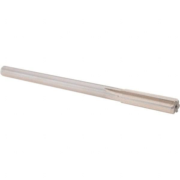 Alvord Polk - 0.4905" High Speed Steel 6 Flute Chucking Reamer - Straight Flute, 0.4355" Straight Shank, 2" Flute Length, 8" OAL - Americas Industrial Supply