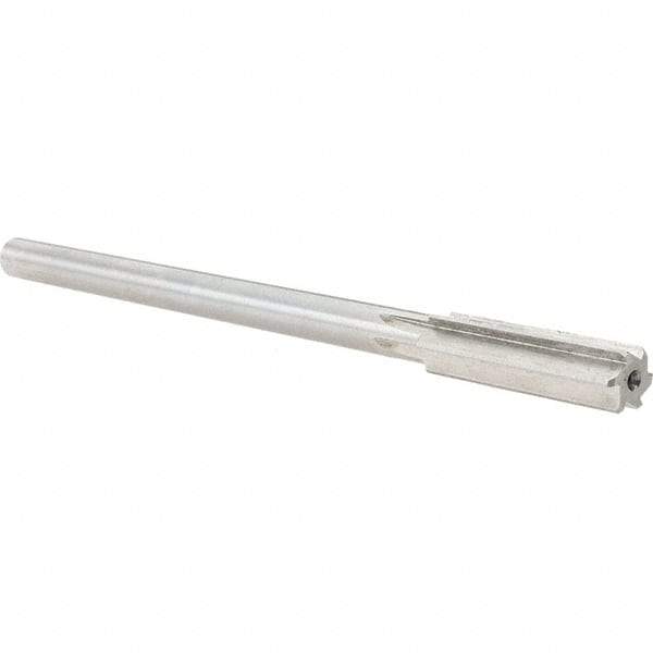Alvord Polk - 0.483" High Speed Steel 6 Flute Chucking Reamer - Straight Flute, 0.4355" Straight Shank, 2" Flute Length, 8" OAL - Americas Industrial Supply