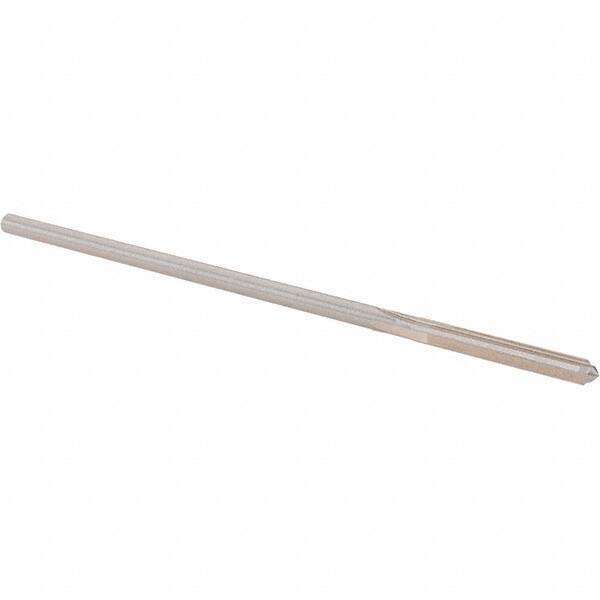 Alvord Polk - 0.134" High Speed Steel 4 Flute Chucking Reamer - Straight Flute, 0.1275" Straight Shank, 1" Flute Length, 4" OAL - Americas Industrial Supply